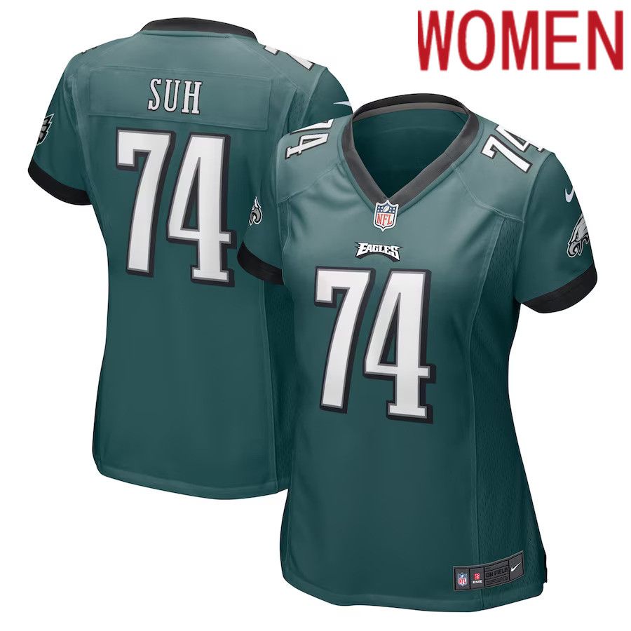 Women Philadelphia Eagles #74 Ndamukong Suh Nike Midnight Green Game Player NFL Jersey->women nfl jersey->Women Jersey